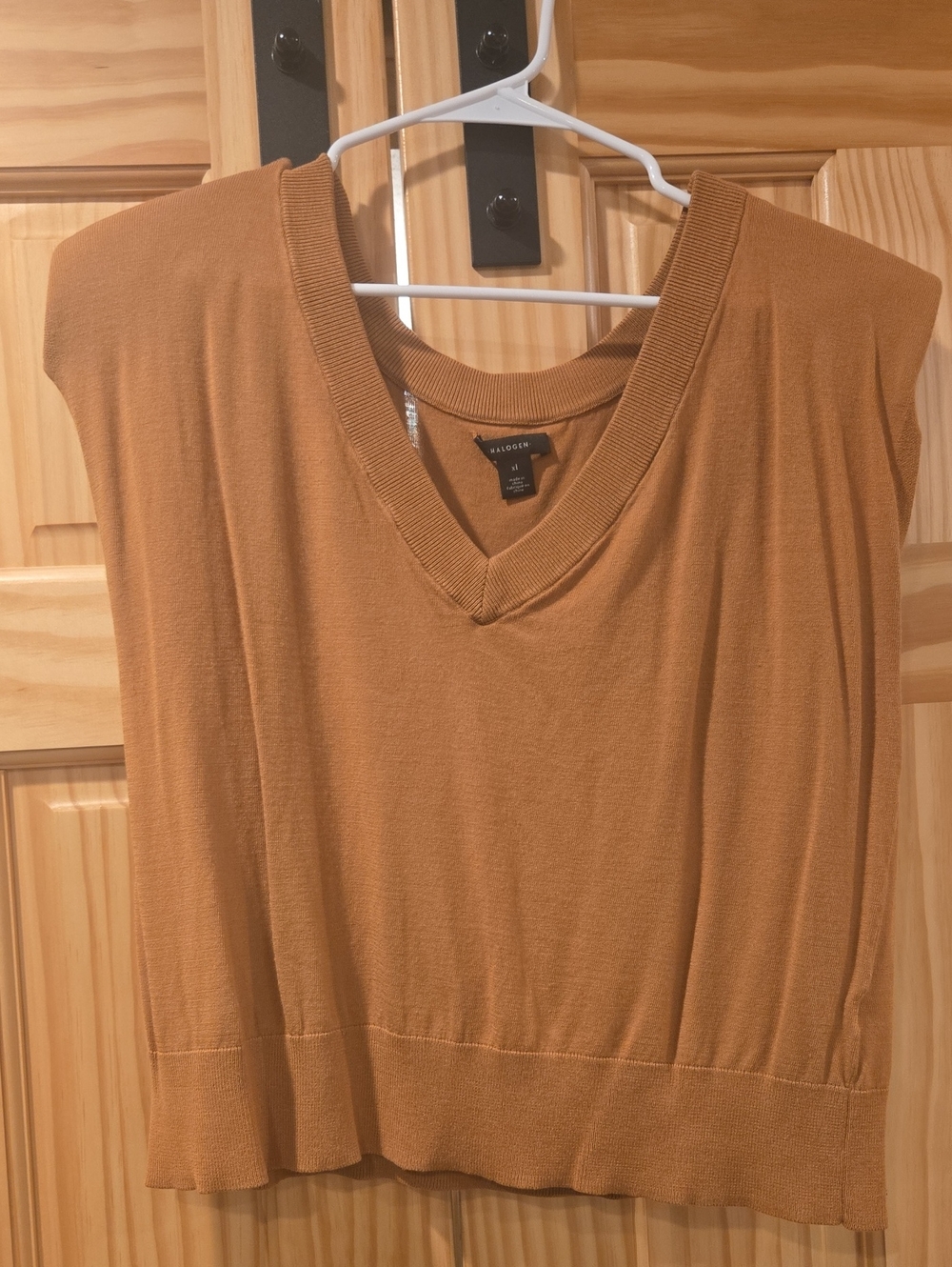 Halogen Sleeveless V-Neck Tank in Sienna. 1X
